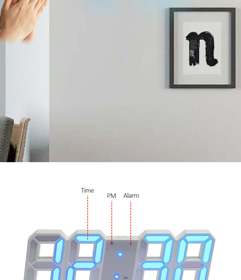 3d led wall clock modern digital wall table clock