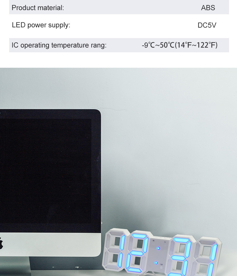 3d led wall clock modern digital wall table clock