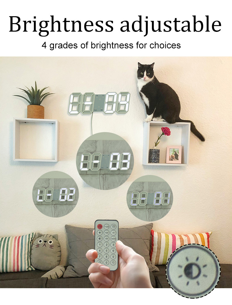 led wall clock 3d