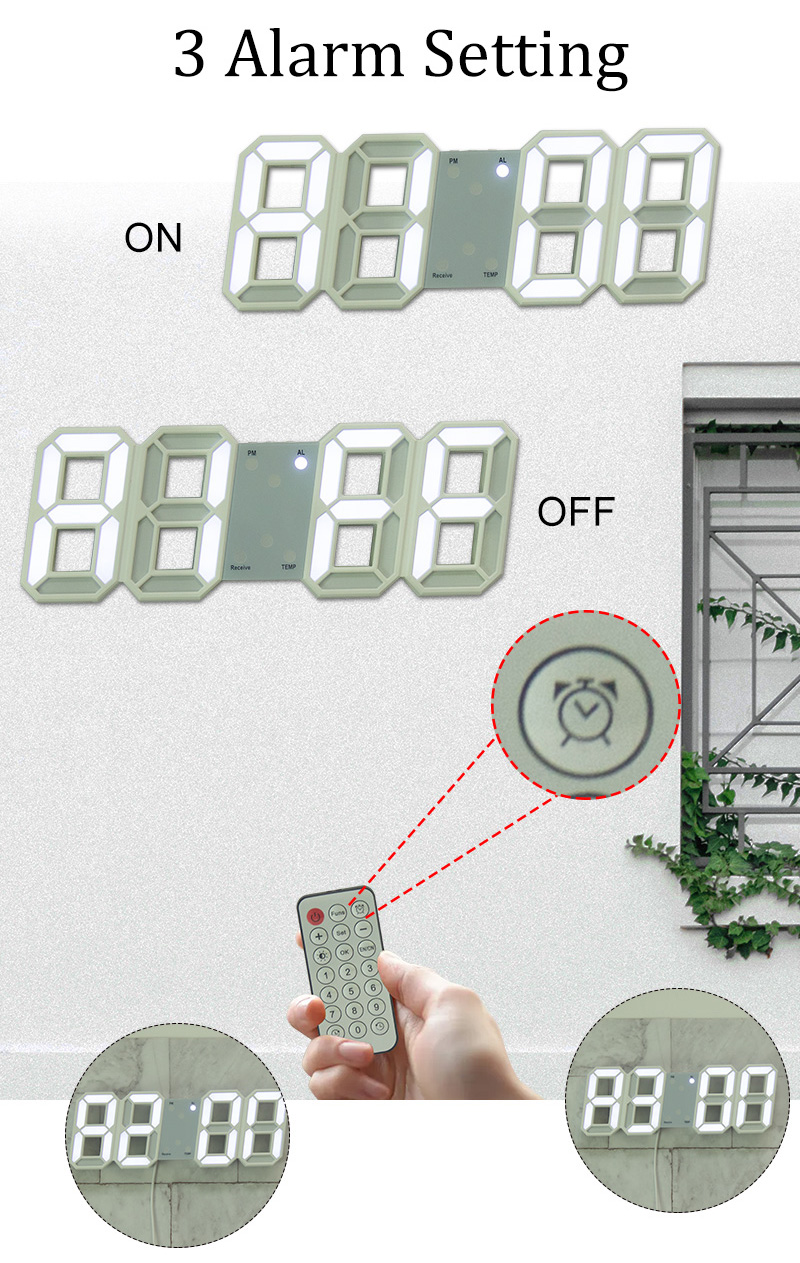 3d led wall clock digital