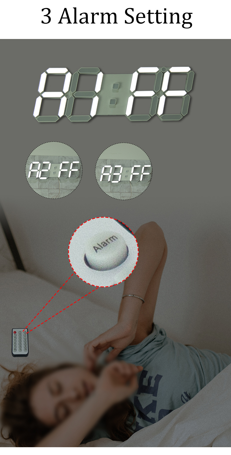 3d led digital wall clock