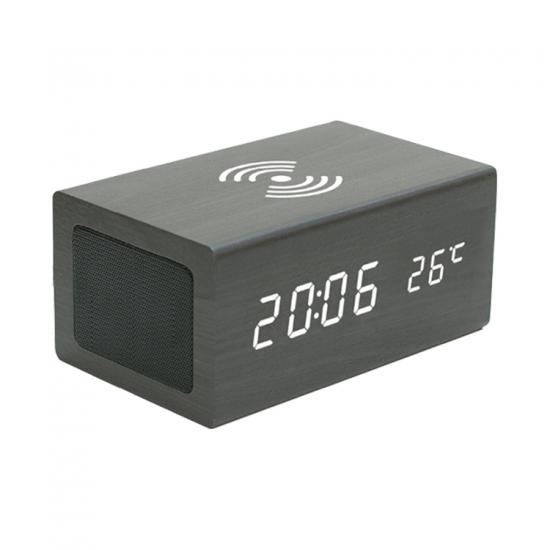 bluetooth speaker with wireless charger and alarm clock