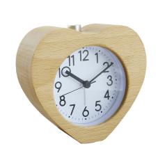 wood frame silent quartz sweep movement desk clock