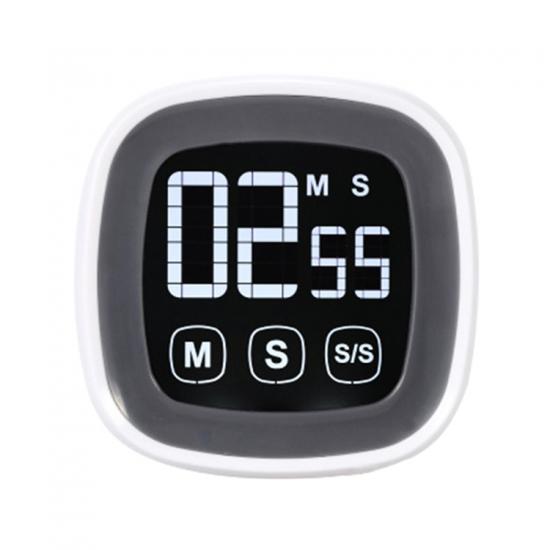 Large touch screen kitchen countdown timer with stand and magnet back