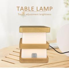 wooden frame and nightlight bedside lamp