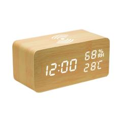 phone wireless charger table clock humidity temperature