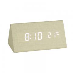LED digital voice control wooden table clock