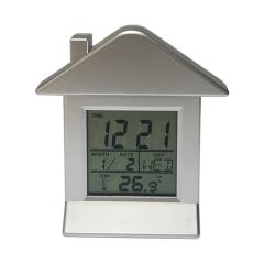 LCD desk clock with card holder