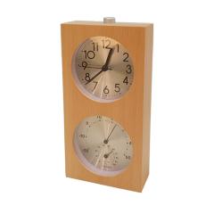 wooden silent quartz desk clock with backlight