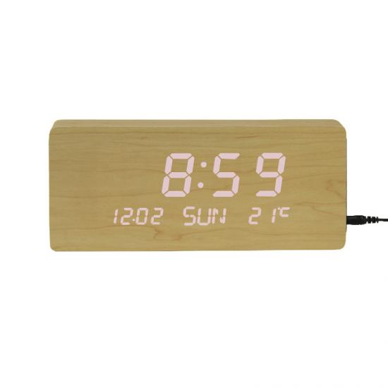 Wooden desktop/table alarm clock