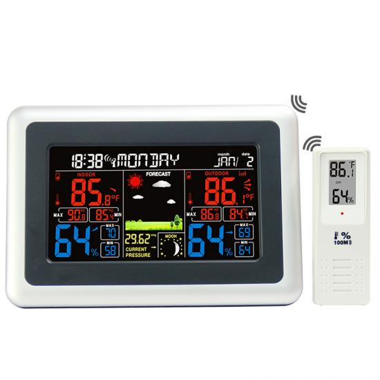 Indoor/Outdoor Weather Station Clock