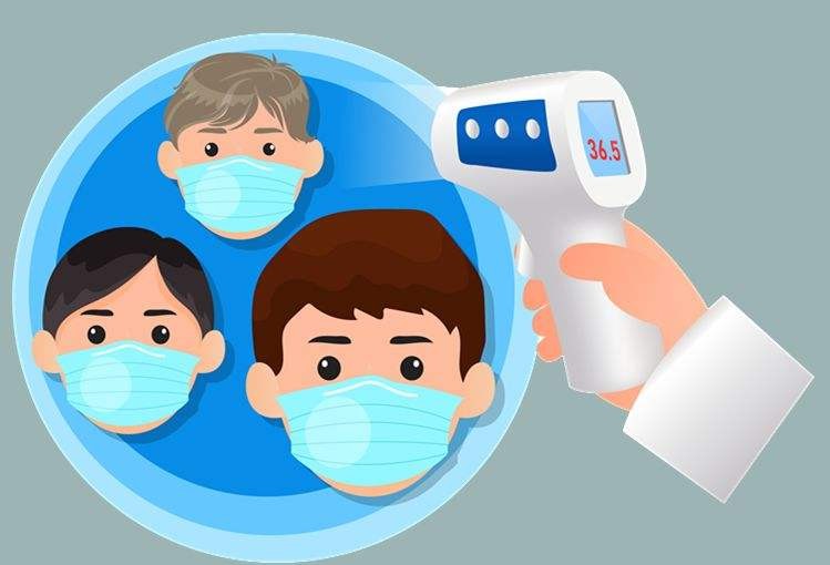 Where should the forehead thermometer be measured?