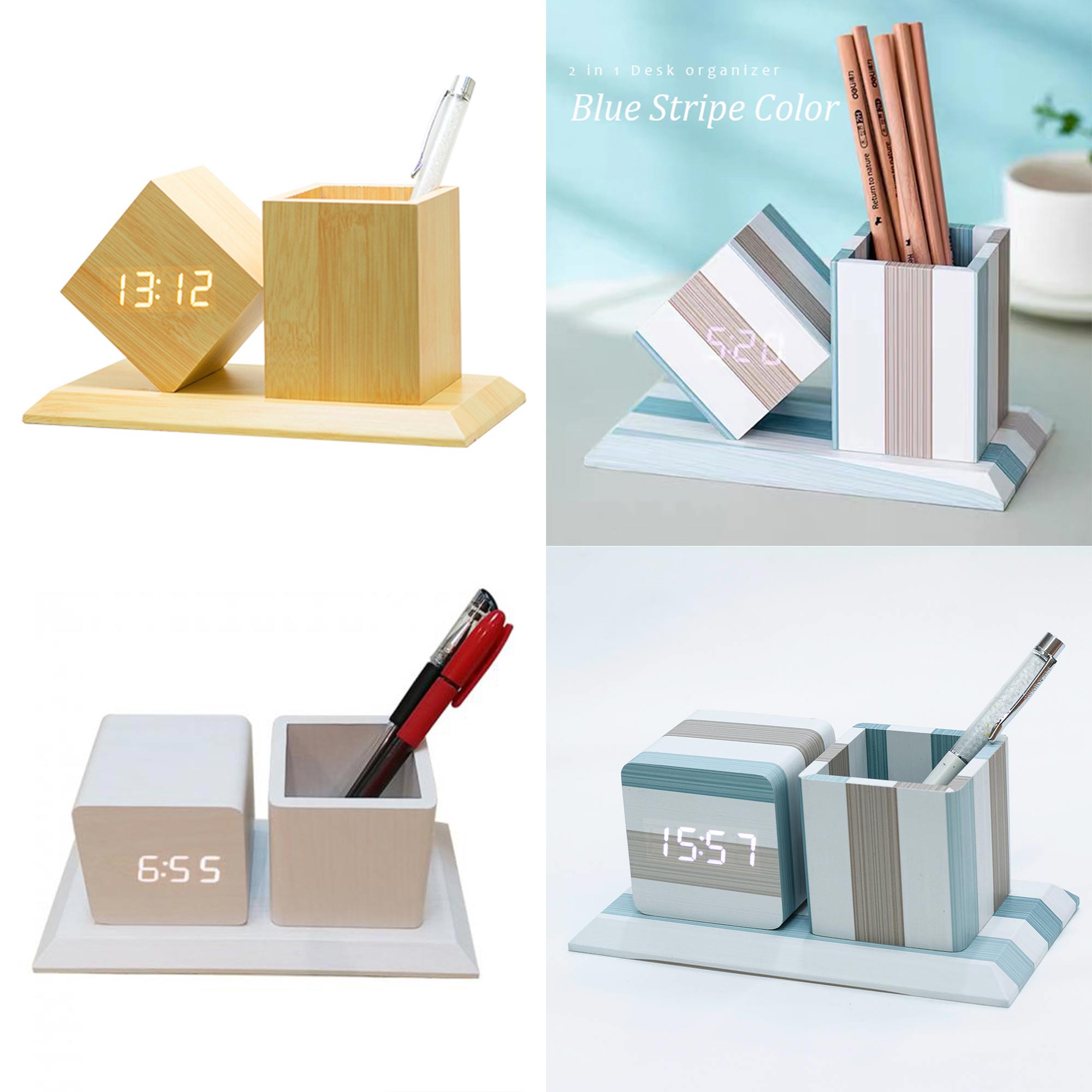 Personalized Wooden LED Digital Desk Alarm Clock 